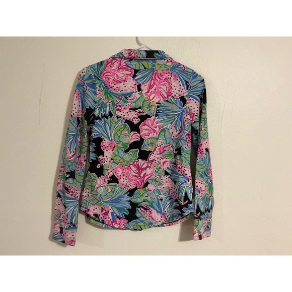 Lilly Pulitzer Zip Up Jacket Cheetah Floral Print XXS - Picture 3 of 5